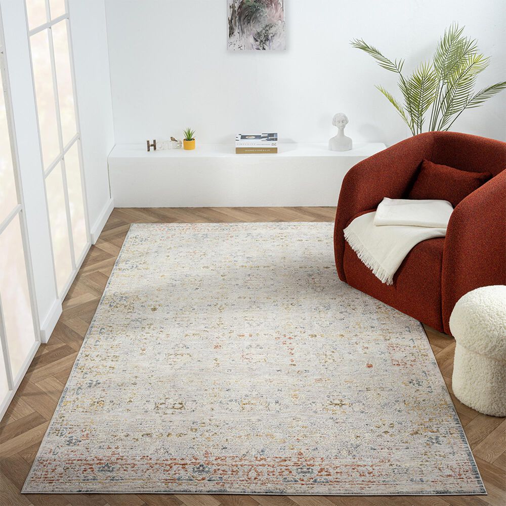L&amp;R Resources Allure 82474GML Gray and Blue 5&#39; x 8&#39; Area Rug, , large