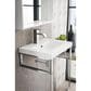 James Martin Vanities Boston 20" Single Wall Brackets in Brushed Nickel with 3 cm White Glossy Resin Top and Rectangular Sink, , large