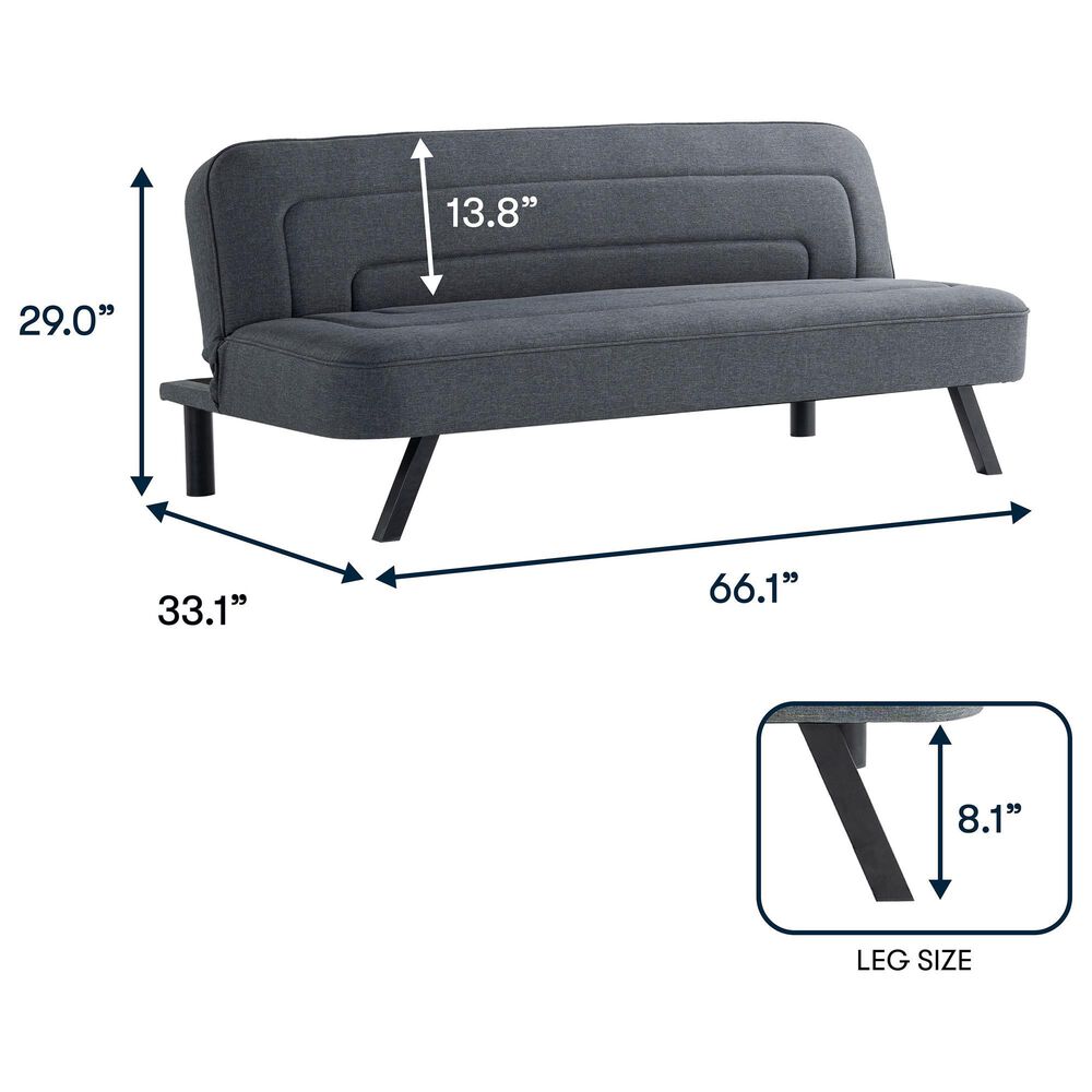 Lifestyle Solutions Frankie Convertible Sofa in Charcoal, , large