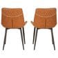 Linon Home Decor Edler Side Chair with Brown Upholstery in Black (Set of 2), , large