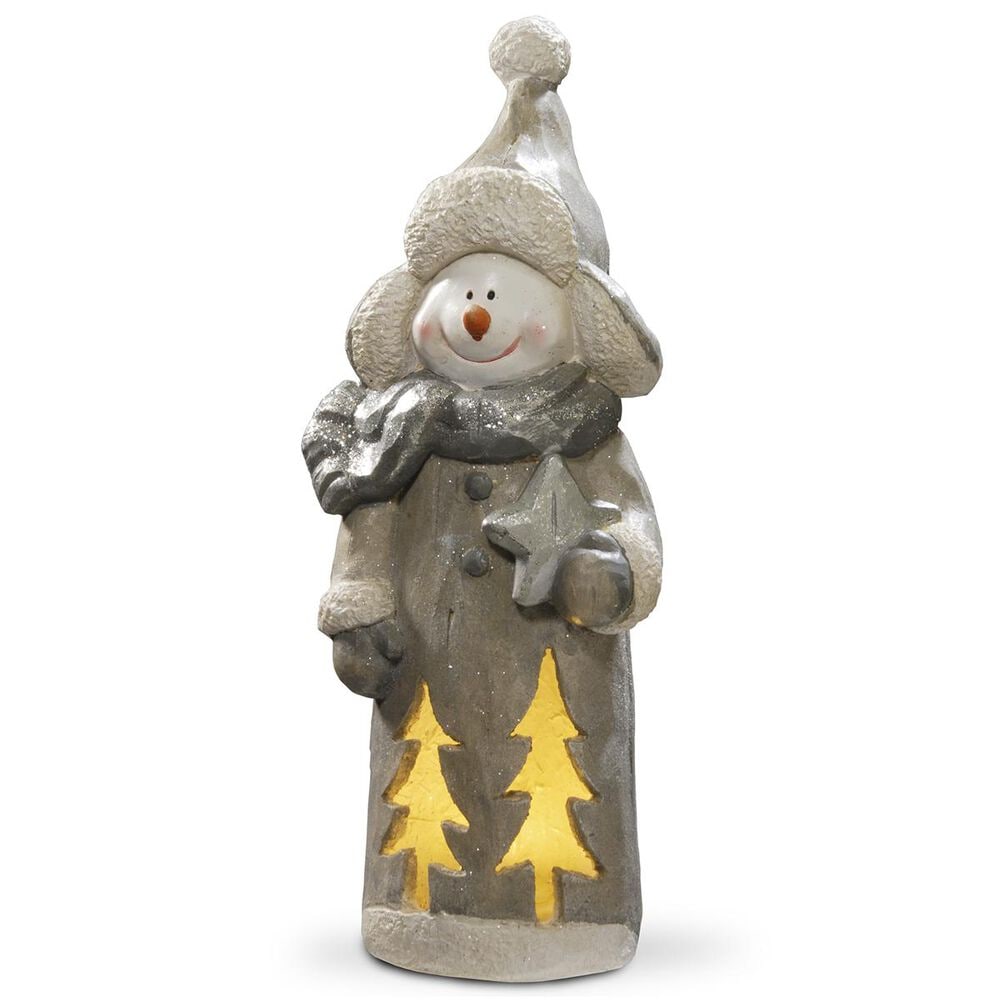 National Tree 18" Lighted Snowman Decor Piece, , large