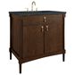 James Martin Kinnsden 36" Single Bathroom Vanity in Sable Oak with 3 cm Charcoal Soapstone Silestone Top and Rectangular Sink, , large