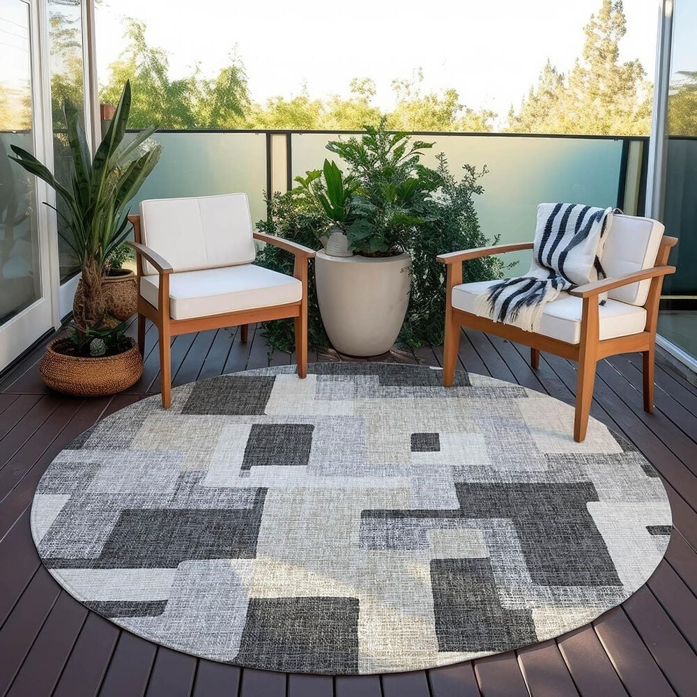 Dalyn Rug Company Portico PO3 Gray 8&#39; Round Area Rug, , large