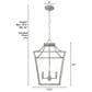 Hunter Laurel Ridge 15" 4-Light Lantern Pendant in Brushed Nickel, , large