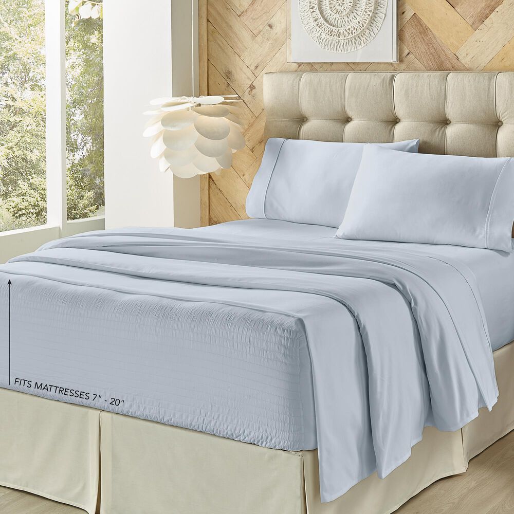 J. Queen New York Royal Fit 4-Piece King Sheet Set in Light Blue, , large
