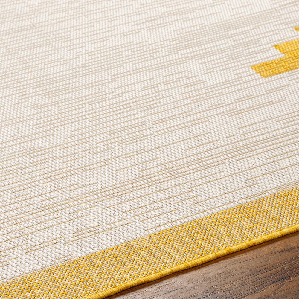 Surya Eagean EAG-2437 Mustard and Ivory 2&#39;7&quot; x 10&#39; Indoor/Outdoor Runner, , large