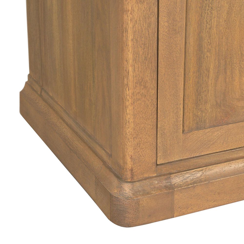 Mercana Baron 4-Door Light Wood with Gunmetal Open Shelving Unit in Brown, , large