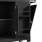 HOMLUX 47" Fluted Kitchen Island with Trash Can Storage Cabinet in Black and Natural, , large