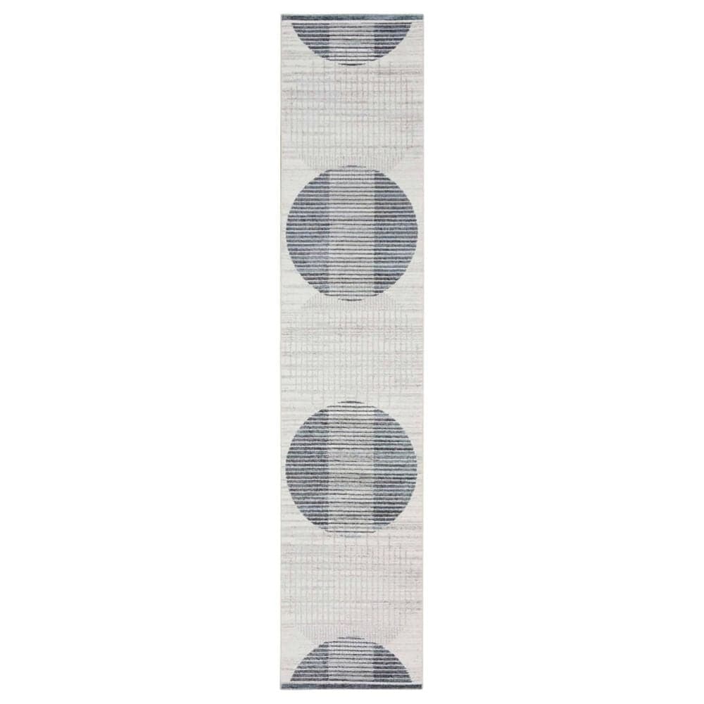 Nourison Astra Machine Washable ASW03 2"2" x 12" Ivory and Blue Runner, , large