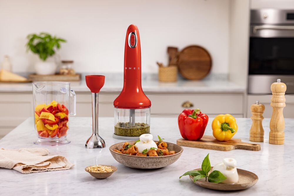 SMEG Retro-Style Hand Blender with Accessories in Red, , large