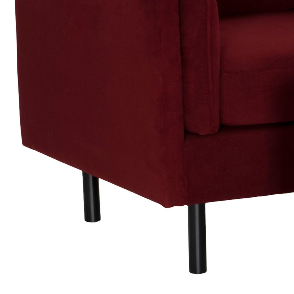Linon Home Decor Wallis Accent Chair with Ottoman in Berry, , large