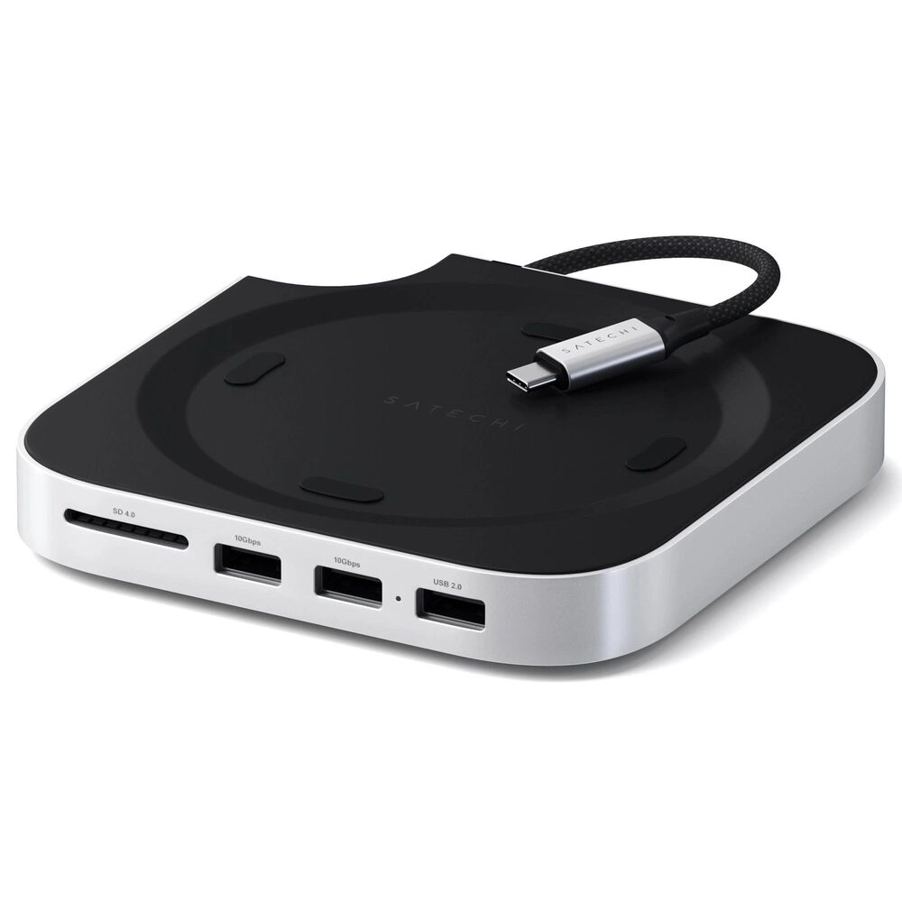 Satechi Mac Mini M4 Stand and Hub with SSD Enclosure in Silver, , large