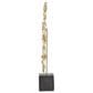 Maple and Jade Handmade Floral Decorative Sculpture in Satin Gold and Dark Gray, , large