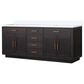 Lexora Home Abbey 80" Double Bathroom Vanity in Black Oak with 2 cm White Cultured Marble Top and Rectangular Sinks, , large
