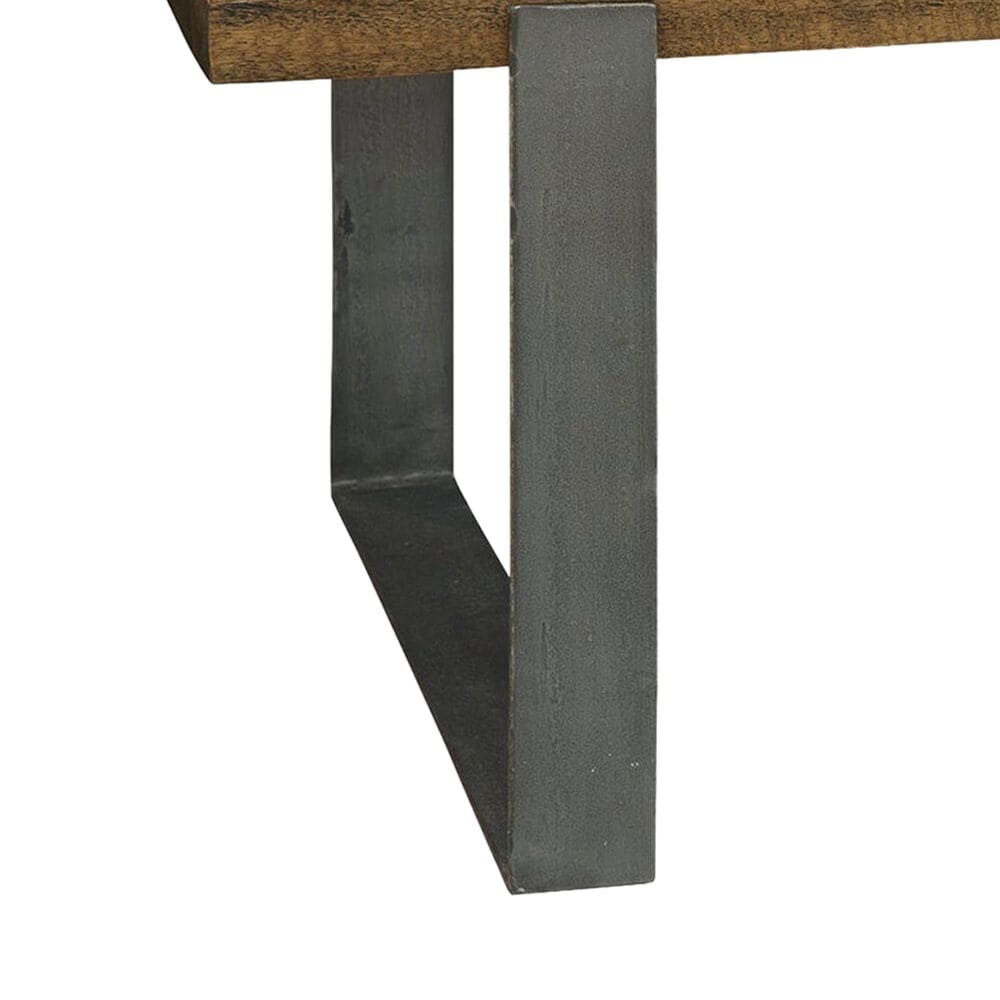 Hekman Bedford Park Iron Strap Leg Coffee Table in Brown and Black, , large