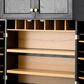 HOMLUX HOMLUX 78.2" Tall Farmhouse Kitchen Pantry Cabinet with 8 Door Shelves, Storage Cabinet with 4 Adjustable Shelves, Hidden Drawer, Wine Rack, Versatile Cupboard for Kitchen, Dining & Bathroom, Ash Black, , large