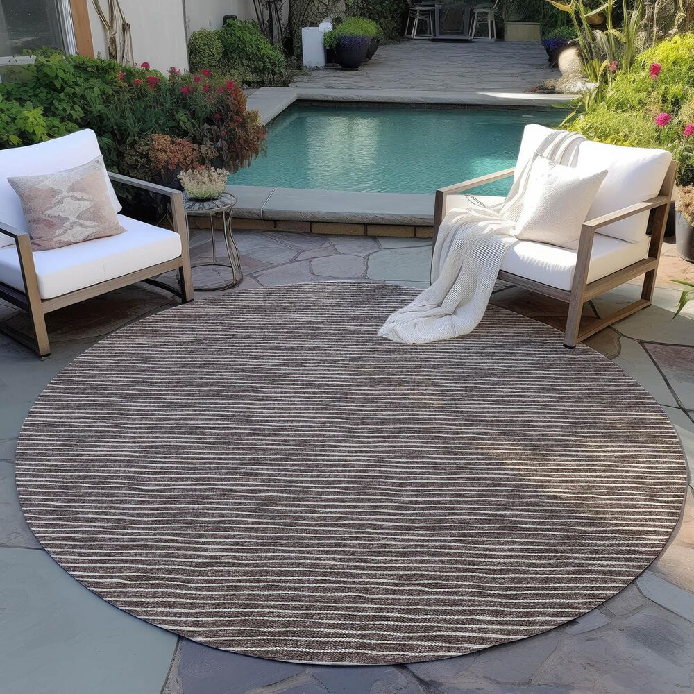 Dalyn Rug Company Laidley 10&#39; Round Chocolate Indoor/Outdoor Area Rug, , large