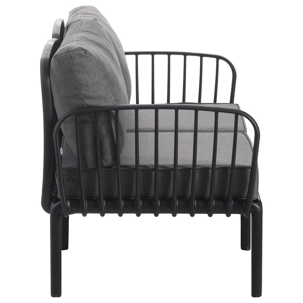 Hearth and Haven 2-Piece Patio Conversation Set with Dark Gray Cushion in Black, , large