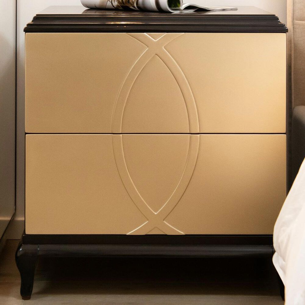 Jennifer Taylor Home Verona Side Table in Espresso Black and Soft Gold, , large