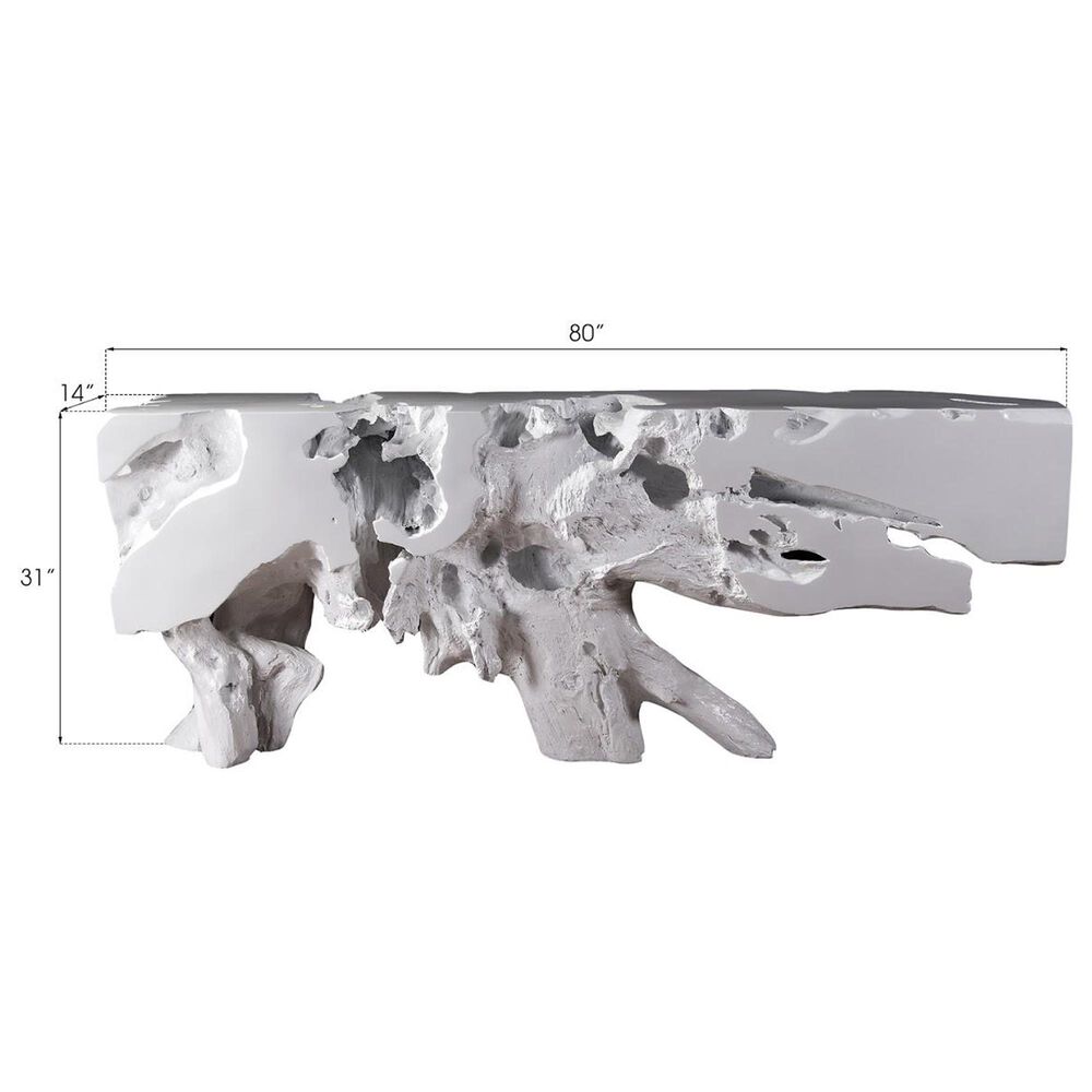 Phillips Collection Freeform Console Table in Gel Coat White, , large