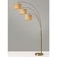 Adesso Bowery 3-Arm Arc Lamp and Shades in Antique Brass, , large