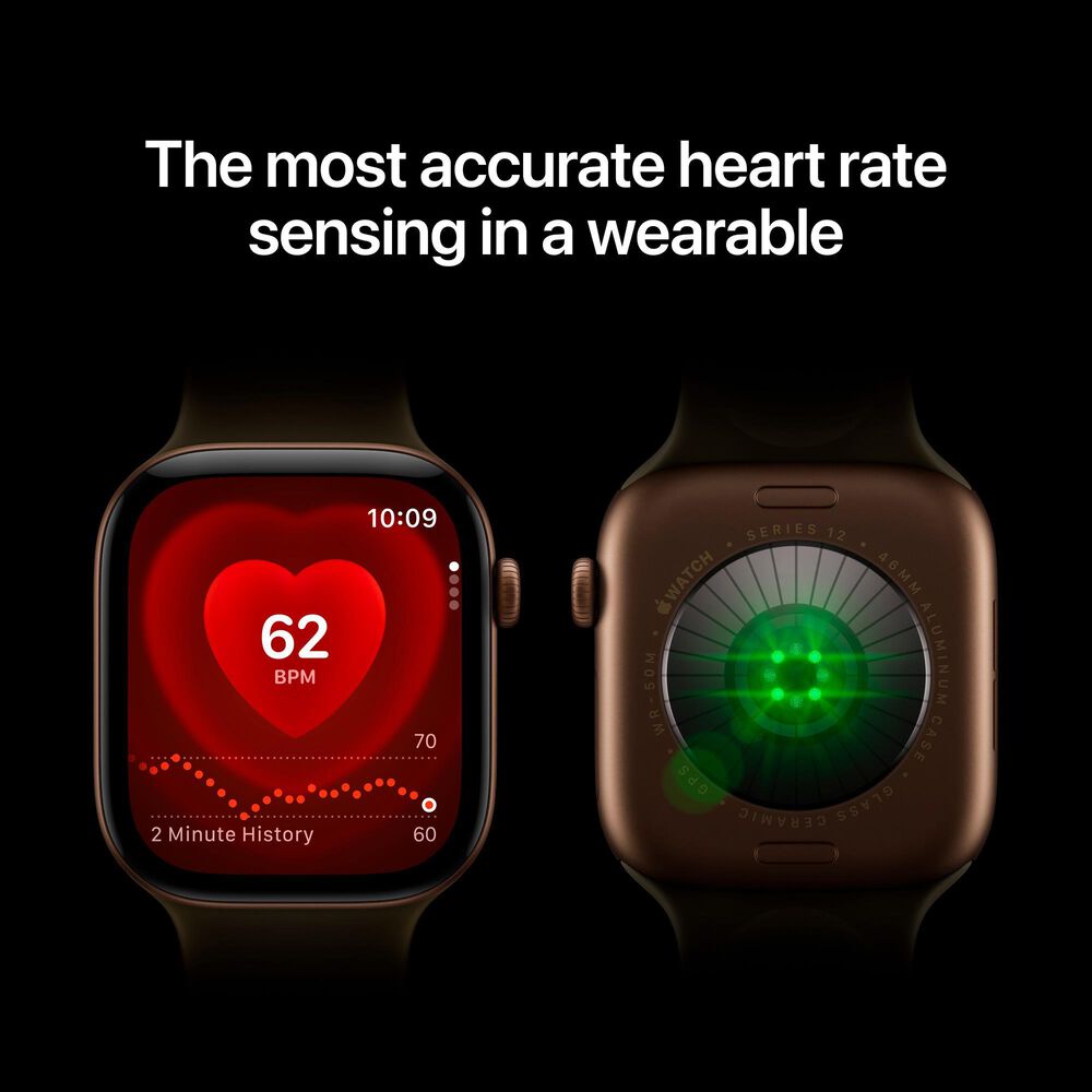 Apple Watch Series 12 (GPS) 42mm Dark Bronze Aluminum Case with Dark Bronze Milanese Loop and 2-Year AppleCare+, , large