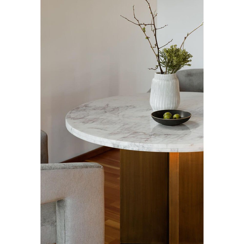 Moe&#39;s Home Collection Graze Dining Table in White and Brass - Table Only, , large