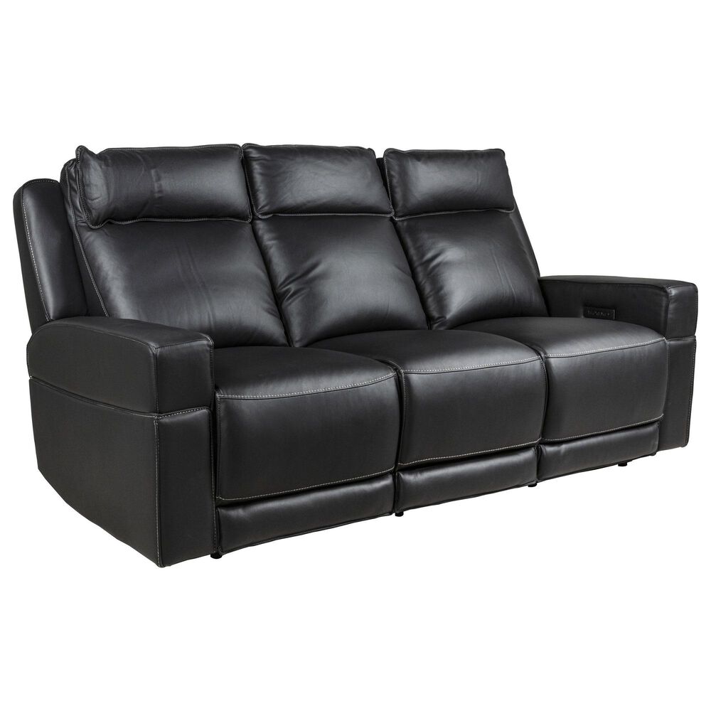 Italiano Furniture Valley Power Reclining Sofa in Black, , large