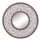 Maple and Jade 32" Round Wall Mirror in Distressed White, , large