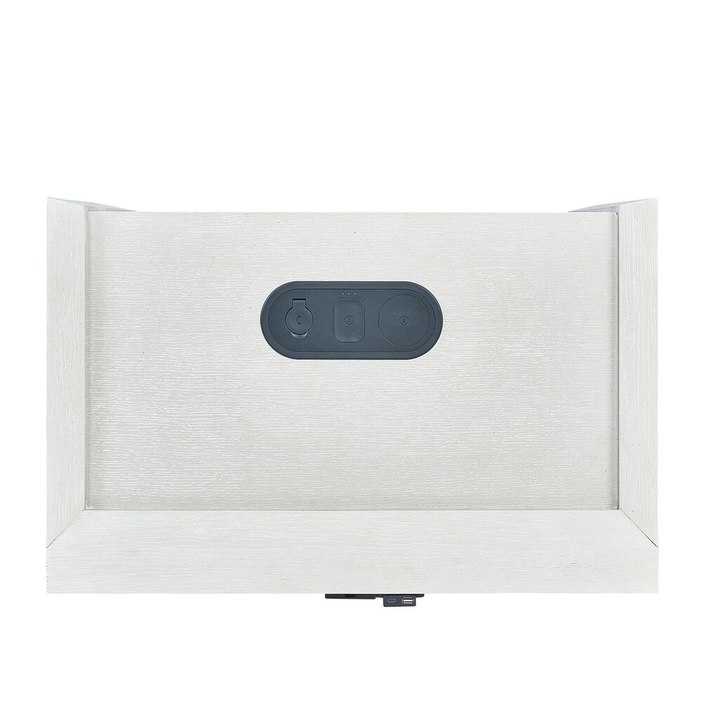 Sasha Lee 3-Drawer Tech Nightstand with LED Lighting in Brushed White, , large