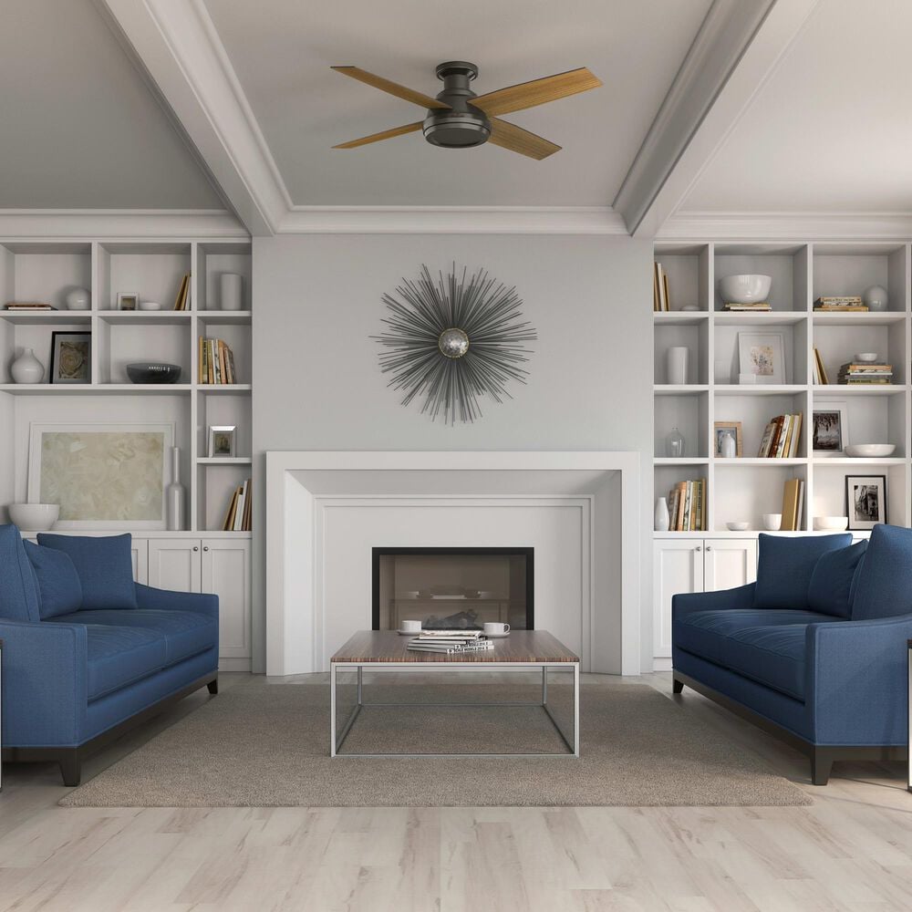 Hunter Dempsey Low Profile 52&quot; Ceiling Fan in Noble Bronze, , large