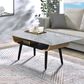 HOMLUX 47" Coffee Table with Marble Glass Top in Gray and Black, , large