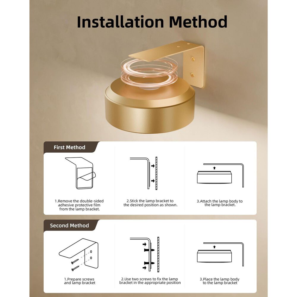 HOMLUX Tap Control Wall Light with Charging Station in Gold (Set of 6), , large