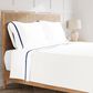 Ann Gish Ready-to-Bed 2.0 Cotton with Trim 4-Piece Queen Sheet Set in White and Navy, , large