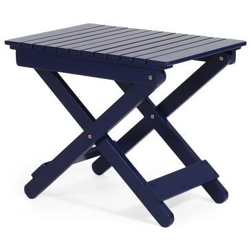 Noble House Malibu Patio Folding Side Table in Navy Blue - Table Only, , large