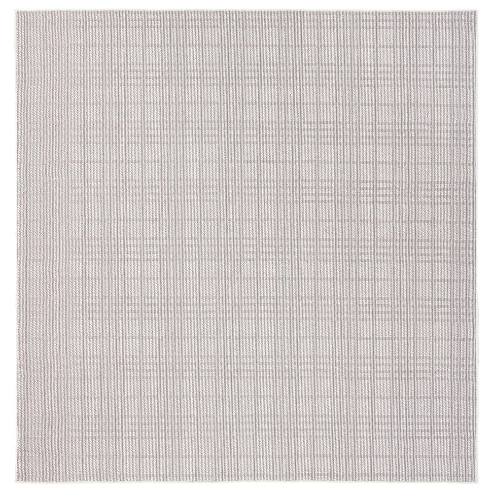 Safavieh Bermuda BMU802A 8" Square Ivory and Light Grey Indoor/Outdoor Area Performance Rug, , large
