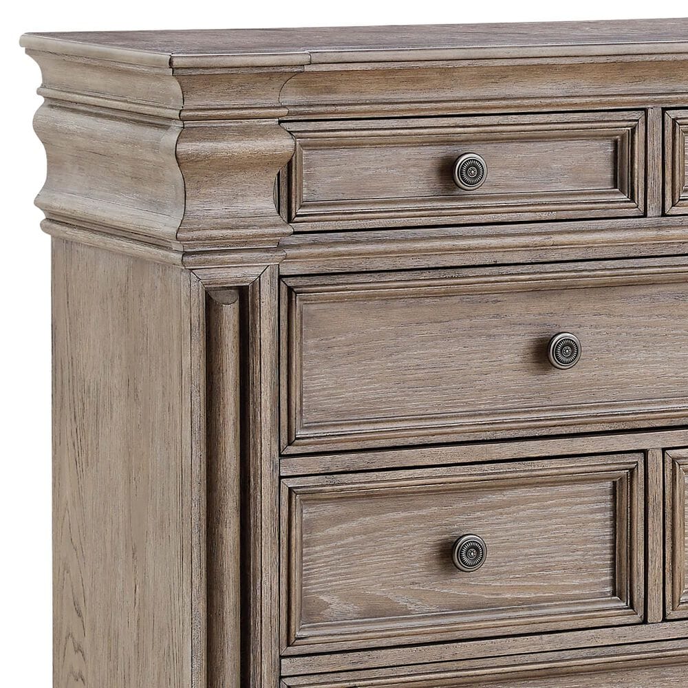 Millenium Blairhurst 5-Piece King Panel Bedroom Set in Light Warm Grayish Brown with Lights and USB Ports, , large