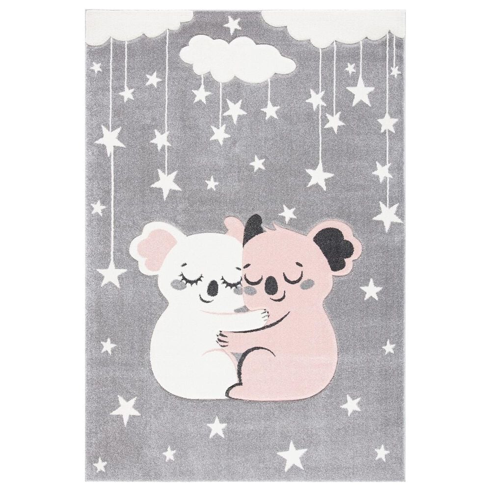 Safavieh Carousel Animals 4" x 6" Grey and Ivory Kids Area Rug, , large