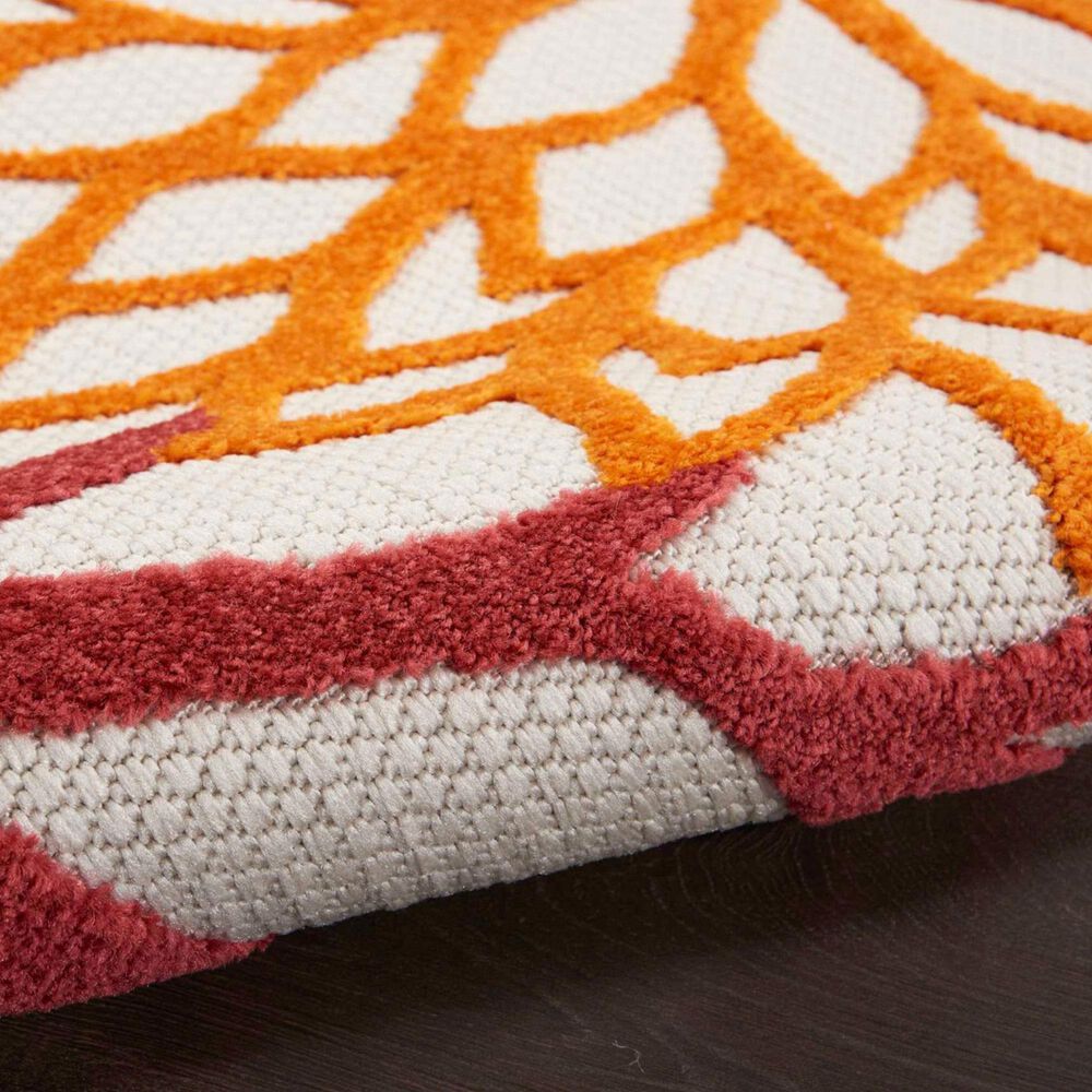 Nourison Aloha Tropical 5&#39;3&quot; x 7&#39;5&quot; Red and Multicolor Indoor/Outdoor Area Rug, , large