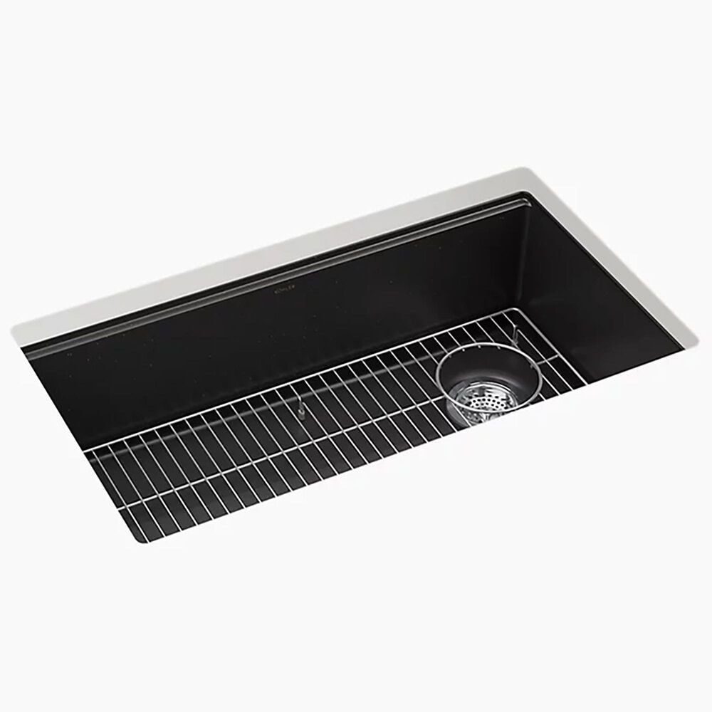 Kohler Billings 32.5" Undermount Single-Bowl Kitchen Sinks in Matte Black, , large