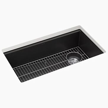 Kohler Billings 32.5" Undermount Single-Bowl Kitchen Sinks in Matte Black, , large