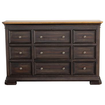 Napa Furniture Design Grand Louie 9 Drawer Dresser in Ebony and Wheat, , large