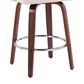 LumiSource Dahlia Swivel Counter Stool with Cream Fabric Upholstery in Walnut and Chrome (Set of 2), , large