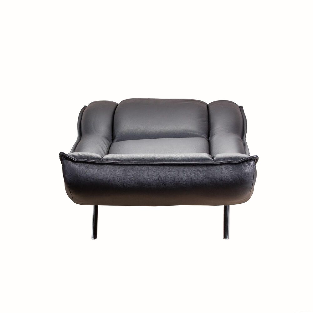 Nicoletti Calia Sofas Madame Leather Chaise in Black, , large