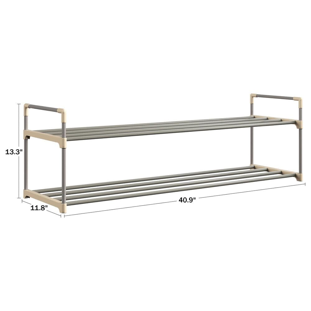 Timberlake 2-Tier Shoe Rack in Gray and White &#40;Set of 2&#41;, , large