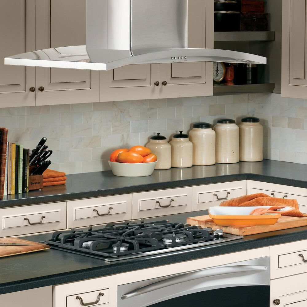 GE Profile 36" Island Mount Chimney Range Hood in Stainless Steel, , large