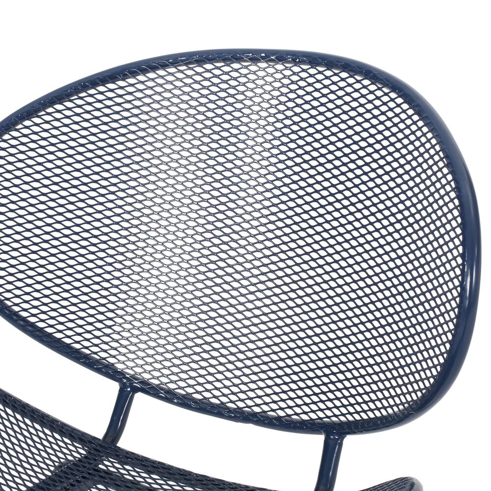 Hearth and Haven Elba Outdoor Mesh Accent Chair in Navy (Set of 2), , large