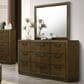 Crown Mark Lakecrest 9 Drawer Dresser and Mirror in Medium Brown, , large