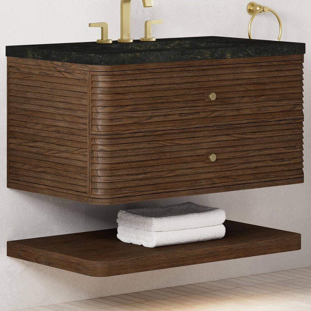 James Martin Allamari 36" Single Bathroom Vanity in Sable with 3 cm Phantome Eclos Top and Rectangular Sink, , large