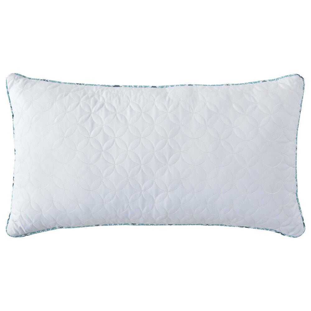 J. Queen New York Afton 13" x 24" Lumbar Pillow in White and Blue, , large